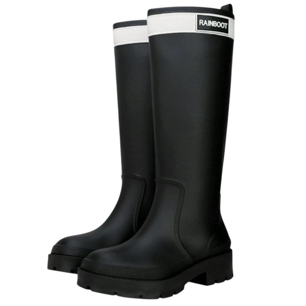BRAND NEW ~ Women's Black Waterproof Rubber Knee High Rain Garden Boots ~ Size 7